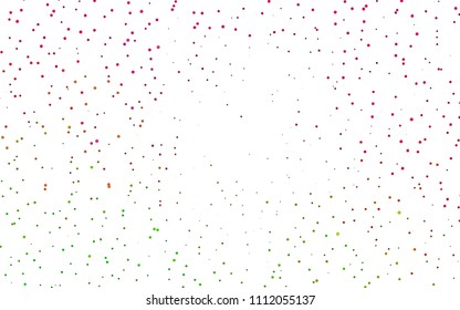 Light Pink, Green vector  background with dots. Glitter abstract illustration with blurred drops of rain. Beautiful design for your business natural advert.