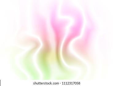 Light Pink, Green vector background with bent lines. Shining crooked illustration in marble style. New composition for your brand book.