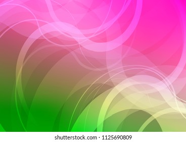 Light Pink, Green vector background with bubble shapes. Modern gradient abstract illustration with bandy lines. The template for cell phone backgrounds.