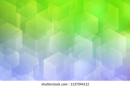 Light Pink, Green vector background with hexagons. Colorful hexagons on white backdrop. Pattern can for your ad, booklets.