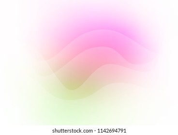 Light Pink, Green vector background with abstract waved lines. Shining illustration, which consist of blurred lines, circles. Marble design for your web site.