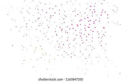 Light Pink, Green vector  background with bubbles. Abstract illustration with colored bubbles in nature style. Pattern can be used as texture of water, rain drops.