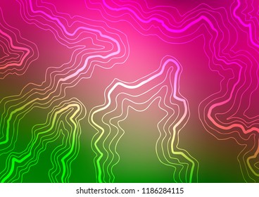 Light Pink, Green vector background with lava shapes. Modern gradient abstract illustration with bandy lines. Pattern for your business design.