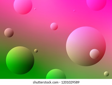 Light Pink, Green vector background with dots. Blurred decorative design in abstract style with bubbles. The pattern can be used for beautiful websites.