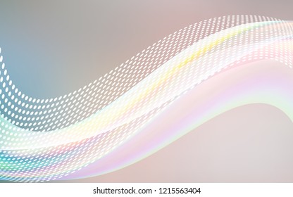 Light Pink, Green vector background with bubbles, lines. Design with connection of dots and lines on colorful background. Pattern for ads, leaflets.