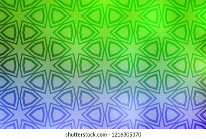 Light Pink, Green vector background with colored stars. Stars on blurred abstract background with gradient. Best design for your ad, poster, banner.