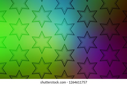 Light Pink, Green vector background with colored stars. Stars on blurred abstract background with gradient. Template for sell phone backgrounds.