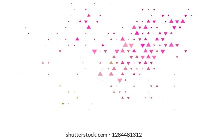 Light Pink, Green vector background with triangles. Abstract gradient illustration with triangles. Pattern can be used for websites.