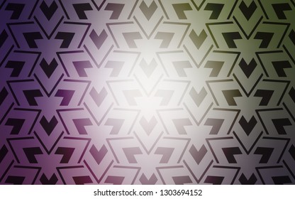 Light Pink, Green vector background with triangles, lines. Triangles on abstract background with colorful gradient. Template for wallpapers.