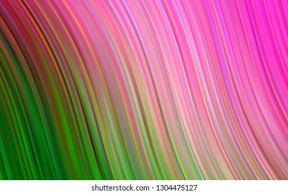 Light Pink, Green vector background with abstract lines. Shining crooked illustration in marble style. The template for cell phone backgrounds.