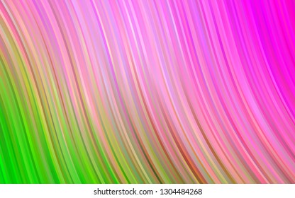 Light Pink, Green vector background with liquid shapes. Glitter abstract illustration with wry lines. Pattern for your business design.