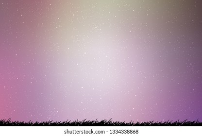 Light Pink, Green vector background with astronomical stars. Shining colored illustration with bright astronomical stars. Smart design for your business advert.