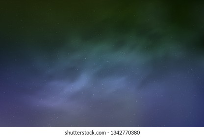 Light Pink, Green vector background with galaxy stars. Shining illustration with sky stars on abstract template. Pattern for astronomy websites.