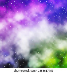 Light Pink, Green vector background with colorful stars. Colorful illustration in abstract style with gradient stars. Theme for cell phones.
