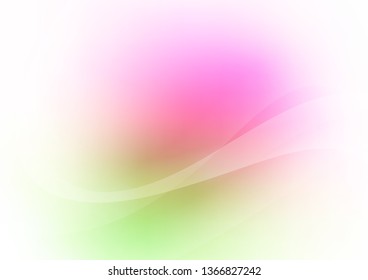 Light Pink, Green vector background with curved circles. Blurred geometric sample with gradient bubbles.  New composition for your brand book.