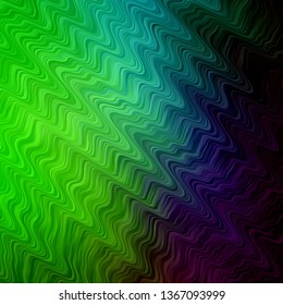 Light Pink, Green vector background with bent lines. Colorful illustration in circular style with lines. Best design for your posters, banners.
