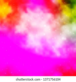 Light Pink, Green vector background with colorful stars. Decorative illustration with stars on abstract template. Pattern for websites, landing pages.