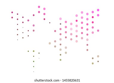 Light Pink, Green vector background with bubbles. Illustration with set of shining colorful abstract circles. Design for posters, banners.