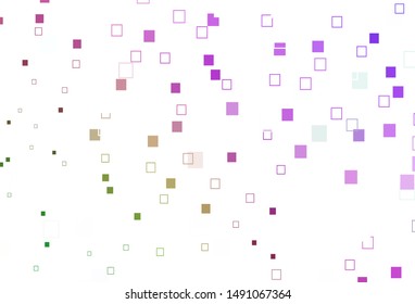 Light Pink, Green vector background with rectangles. Illustration with set of colorful rectangles. Background for cell phones.