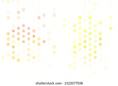 Light Pink, Green vector background with xmas snowflakes. Colorful snowflakes with gradient on abstract background. Pattern for new year leaflets.