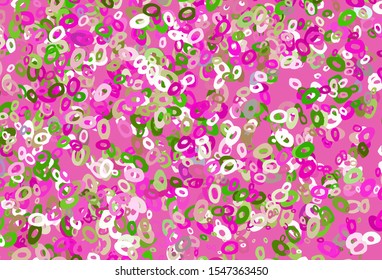 Light Pink, Green vector background with bubbles. Blurred bubbles on abstract background with colorful gradient. Pattern for beautiful websites.
