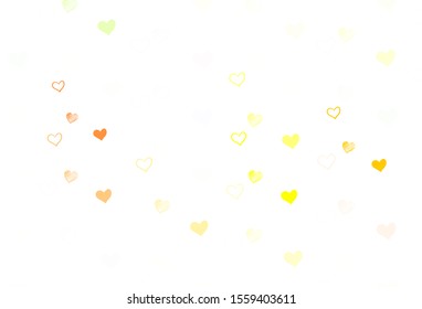 Light Pink, Green vector background with Shining hearts. Decorative shining illustration with hearts on abstract template. Pattern for marriage gifts, congratulations.