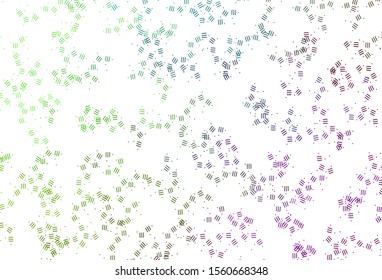 Light Pink, Green vector background with straight lines, dots. Blurred decorative design in simple style with lines. Best design for your ad, poster, banner.