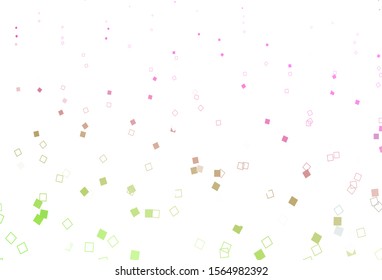 Light Pink, Green vector background with rectangles. Beautiful illustration with rectangles and squares. Pattern for websites, landing pages.