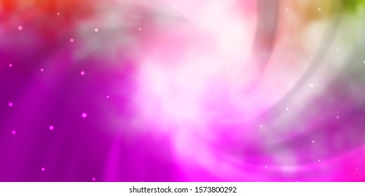 Light Pink, Green vector background with colorful stars. Colorful illustration with abstract gradient stars. Best design for your ad, poster, banner.