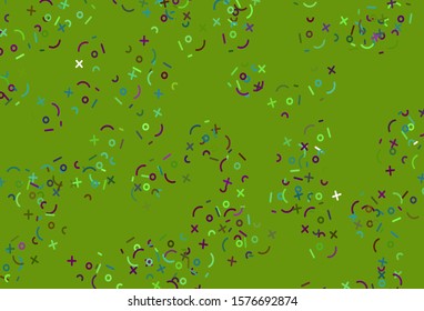 Light Pink, Green vector background with math elements. Modern geometrical illustration with numerals. Smart design for university advert.