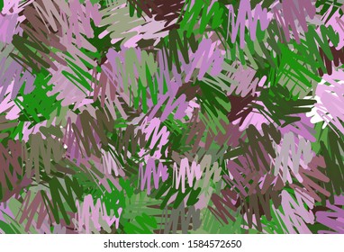 Light Pink, Green vector background with straight lines. Glitter abstract illustration with colorful sticks. Pattern for your busines websites.