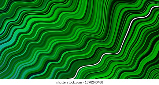 Light Pink, Green vector background with wry lines. Modern gradient abstract illustration with bandy lines. Pattern for your business design.