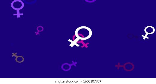 Light Pink, Green vector background with woman symbols. Illustration with signs of women's strength and power. New design for your web apps.