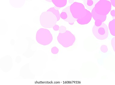 Light Pink, Green vector background with spots. Blurred decorative design in abstract style with bubbles. Design for your business advert.