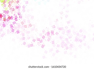 Light Pink, Green vector background with stright stripes, dots. Colorful shining illustration with lines on abstract template. Template for your beautiful backgrounds.