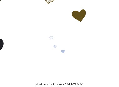 Light Pink, Green vector background with Shining hearts. Blurred decorative design in doodle style with hearts. Design for your business advert of anniversary.