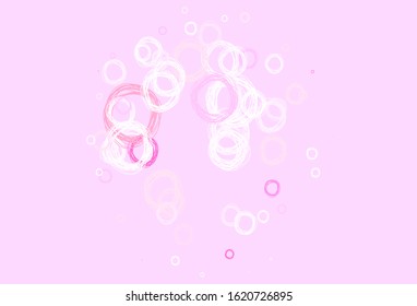 Light Pink, Green vector background with spots. Illustration with set of shining colorful abstract circles. Design for poster, banner of websites.