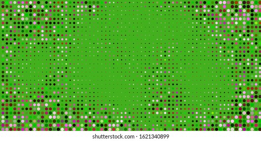 Light Pink, Green vector background with spots. Illustration with set of shining colorful abstract spheres. Pattern for booklets, leaflets.