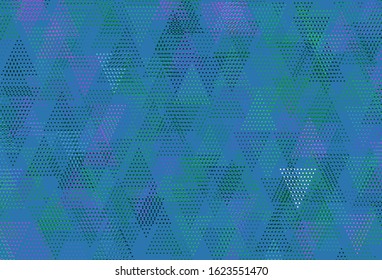 Light Pink, Green vector background with triangles, circles. Decorative design in abstract style with lines, dots. Smart design for your adverts.