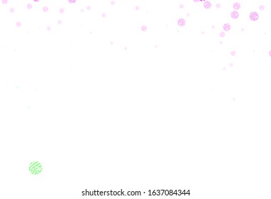 Light Pink, Green vector background with abstract shapes. Illustration with colorful gradient shapes in abstract style. Background for a cell phone.