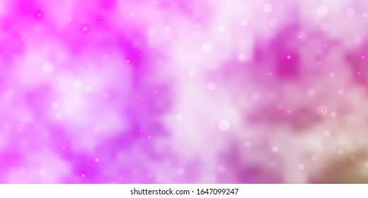 Light Pink, Green vector background with small and big stars. Modern geometric abstract illustration with stars. Best design for your ad, poster, banner.