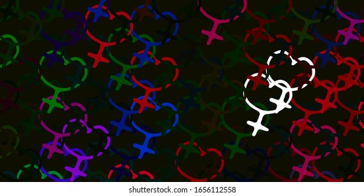 Light Pink, Green vector background with woman symbols. Simple design in abstract style with women’s rights activism. Simple design for your web site.