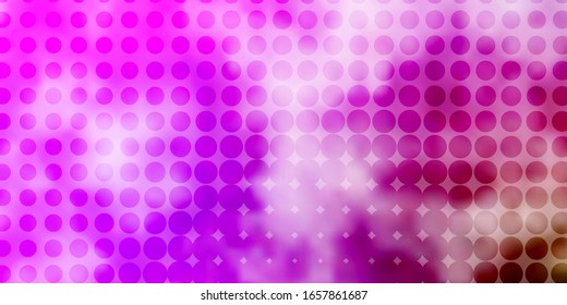 Light Pink, Green vector background with bubbles. Colorful illustration with gradient dots in nature style. Design for posters, banners.