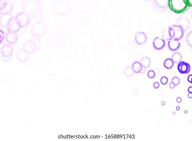 Light Pink, Green vector background with spots. Abstract illustration with colored bubbles in nature style. Design for poster, banner of websites.