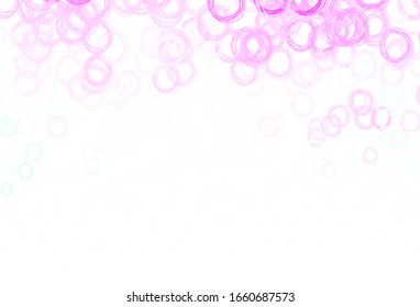 Light Pink, Green vector background with spots. Abstract illustration with colored bubbles in nature style. Design for your business advert.