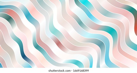 Light Pink, Green vector background with curved lines. Colorful illustration with curved lines. Best design for your posters, banners.