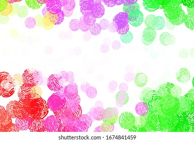 Light Pink, Green vector background with abstract shapes. Colorful chaotic forms with gradient in modern style. Best smart design for your business.