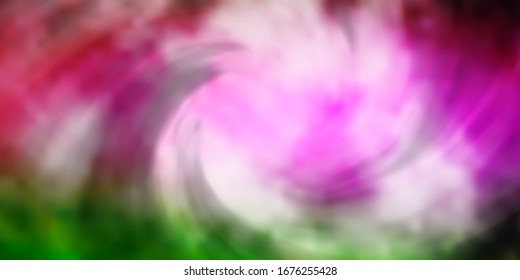 Light Pink, Green vector background with clouds. Gradient illustration with colorful sky, clouds. Template for landing pages.