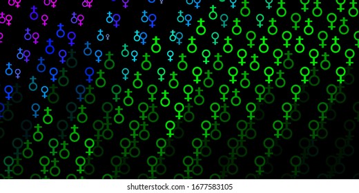 Light Pink, Green vector background with woman symbols. Simple design in abstract style with women’s rights activism. Design for International Women’s Day.