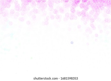 Light Pink, Green vector background with circles, curves. Modern abstract illustration with colorful dots, lines. Pattern for textures of wallpapers.